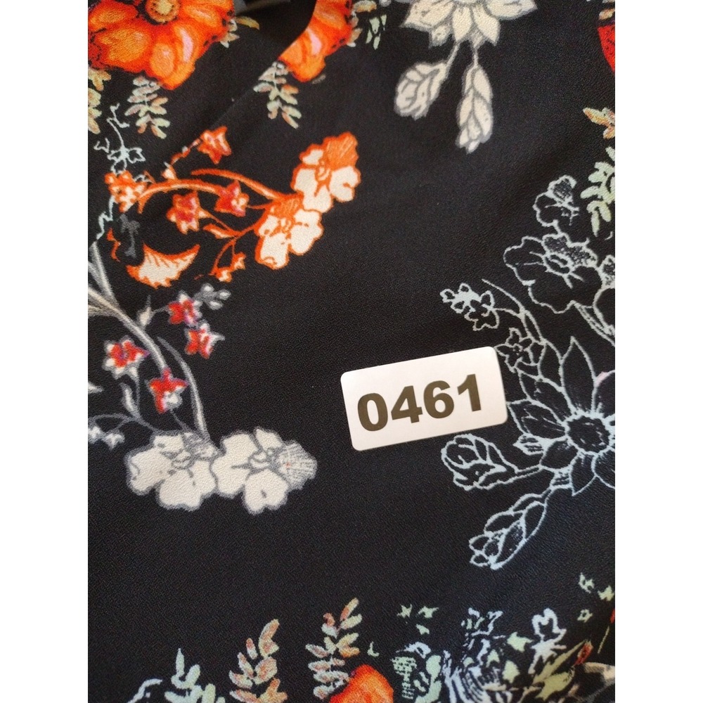 ECI New York Jumpsuit Woman 8 Orange Black Floral Stretch Boho V Neck Pocket - Picture 5 of 8
